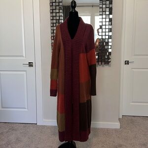 Chico’s Biana color block long cardigan